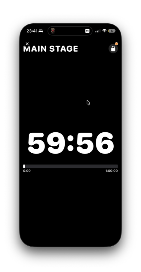 iPhone Stage Timer screen